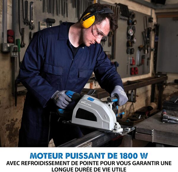 Evolution S210CCS - Scie Circulaire en acier 210 mm - Finition Instantanée - Pas de Chaleur, Pas de Bavures Ni D'Étincelles - lame en acier Doux Incluse.