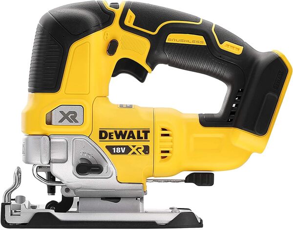 DEWALT - Scie sauteuse à poignée supérieure brushless XR 18V- scie sans fil avec coffret TSTAK - courses à vide 3200tr/min - coupe bois 135mm / acier 10mm - DCS334P2-QW [Classe énergétique A]