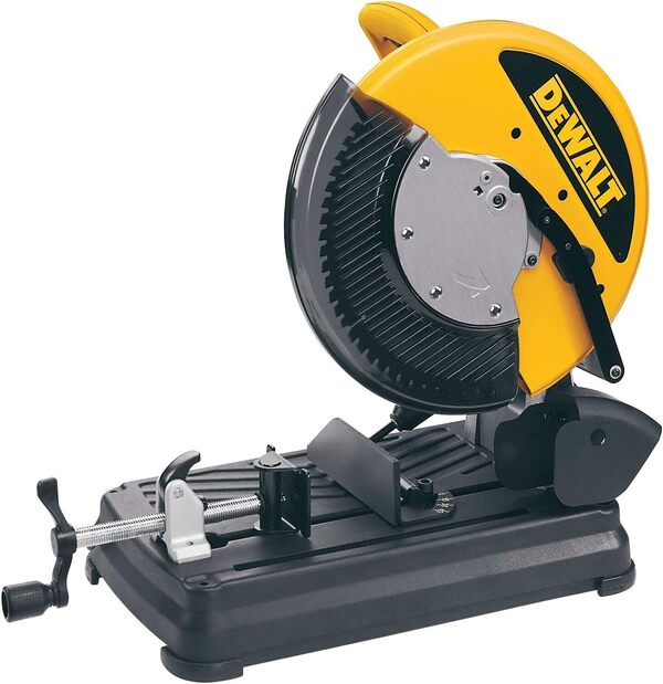 DEWALT - Tronçonneuse à Disque - DW872-QS - Tronconneuse Métaux avec Lame Dents Carbure et Base large en Acier - Cap. de Coupe Max à 90° 10x10cm - Disque Ø355mm - Vitesse 1300tr/min - 2200W