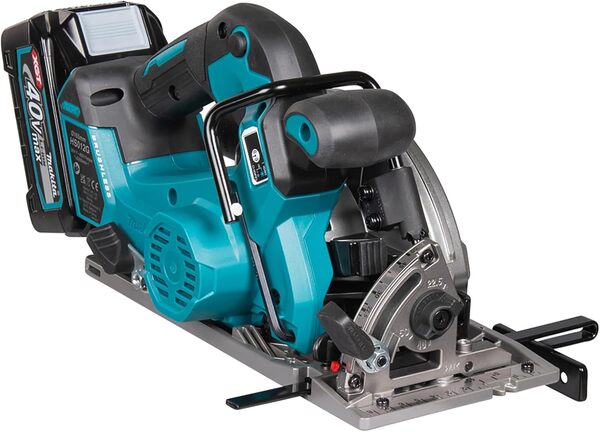 Makita HS012GD201 Max XGT Scie circulaire sans balais 40 V, 165 mm, 2 batteries 2,5 Ah, chargeur fourni dans un étui Makpac