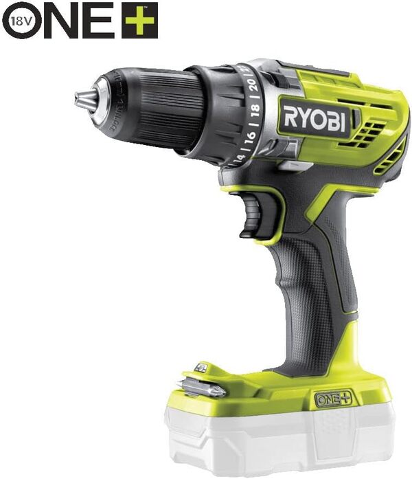 RYOBI - Combo 4 outils : Perceuse + scie sauteuse pendulaire + meuleuse d'angle 115 mm + ponceuse + 1 batterie 2,0 Ah + 1 batterie 5,0 Ah + 1 chargeur rapide - Livré en sac de transport - R18CK4B-252S