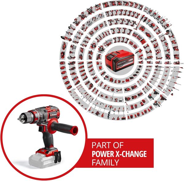 Einhell Professional Perceuse Visseuse à percussion sans fil TP-CD 18/80 Li-i BL-Solo Power X-Change (18 V, moteur Brushless, 80 Nm, mandrin 13 mm) Livré sans Batterie ni Chargeur