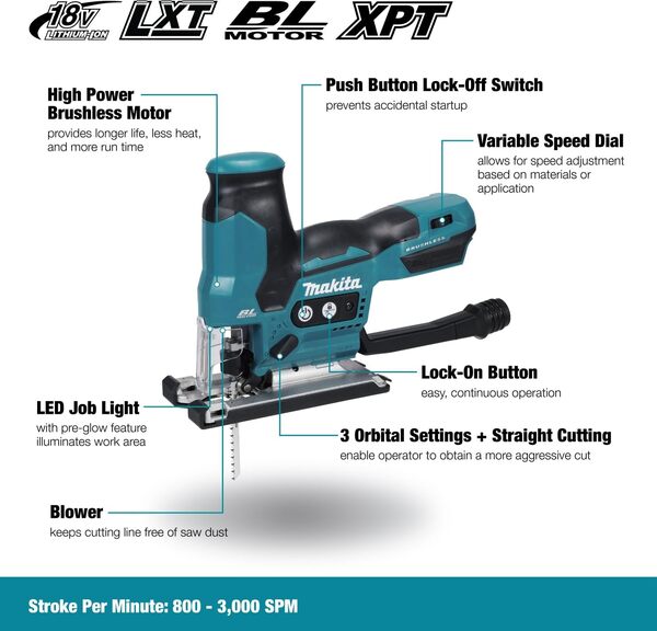 Scie sauteuse 18V LXT Li-Ion (Machine seule) - MAKITA DJV185Z