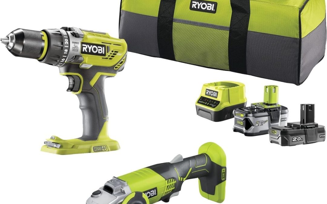 Test du combo Ryobi R18PDAG-242S : perceuse percussion et meuleuse 18V