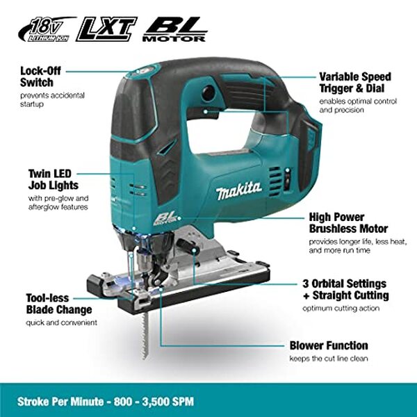 Découvrez l'efficacité et la performance de la scie sauteuse Makita DJV182Z 18 V : un outil incontournable pour des découpes précises et sans effort.