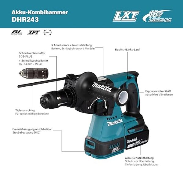 Découvrez notre analyse complète du perfo burineur Makita SDS+ 18V DHR243Z : performances, avantages et inconvénients pour faire le bon choix.