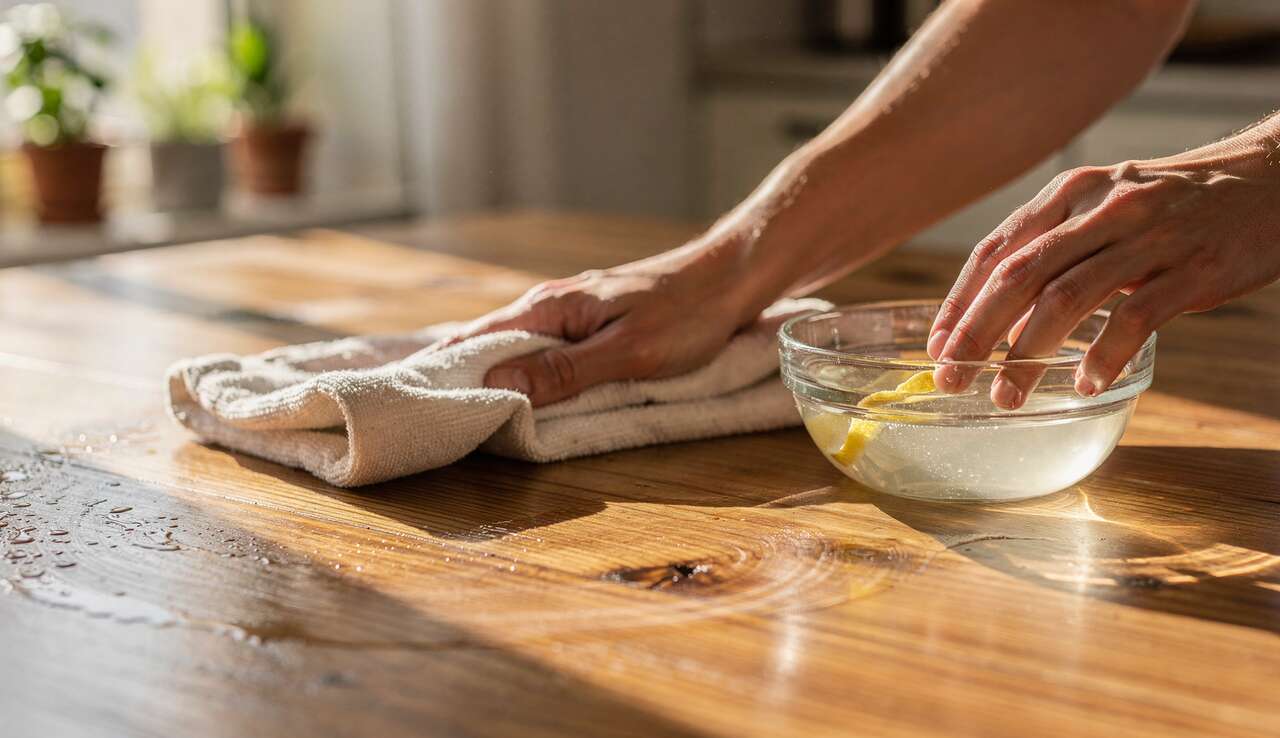 Nettoyer sa table en bois avec des produits naturels