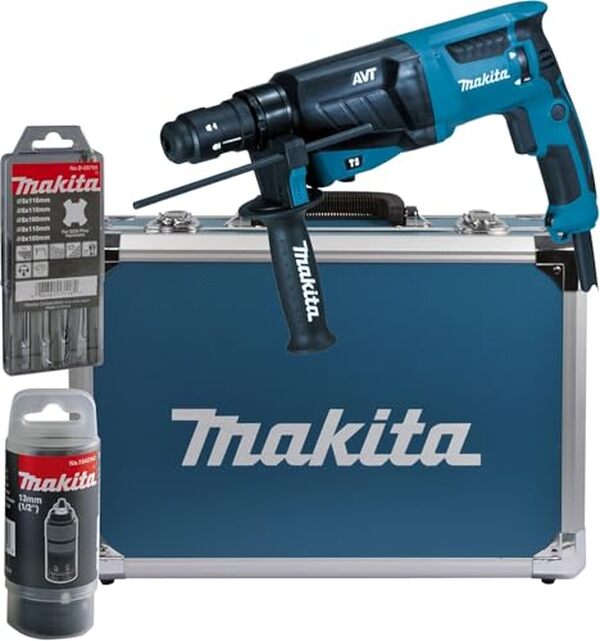 Découvrez notre test complet du perforateur burineur Makita HR2631FT13, un outil performant livré avec un coffret d'accessoires pour réussir tous vos travaux de perçage et burinage.