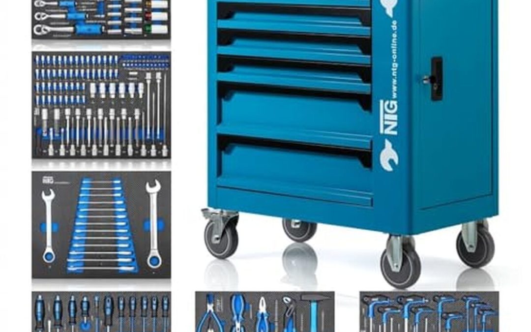 Test du chariot à outils NTG : 252 pièces, 7 tiroirs remplis et verrouillables