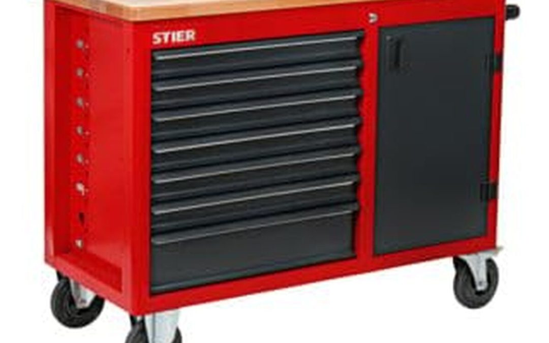 Test : établi mobile STIER, 7 tiroirs, 1 porte